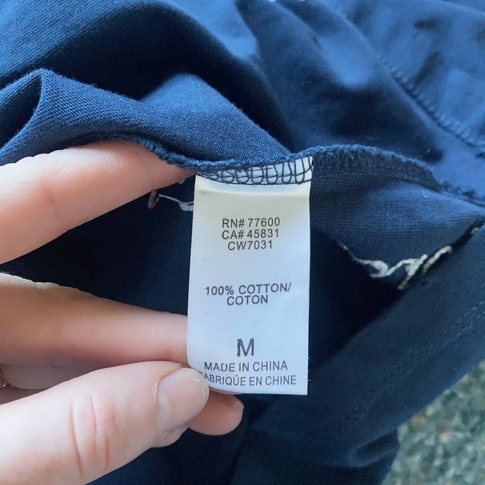 NWT Chaser Blue Diary Embroidered Crewneck Tee - Picture 6 of 8